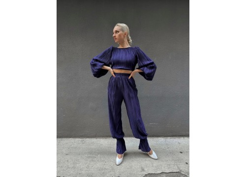 Плиссированный топ фиолетовый / Pleated Crop Top NB